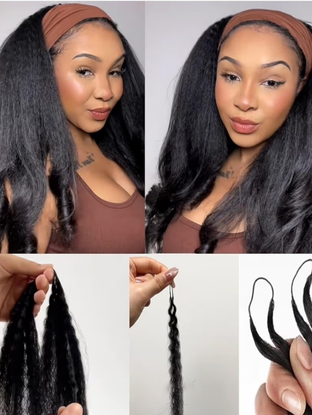 Feather Crochet Brazilian Human Hair Bundle Pre Stretched 50g 14"